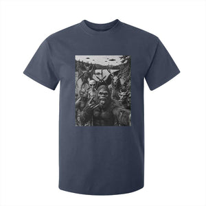 Funny Cryptid Creatures Selfie T Shirt For Kid Bigfoot Alien Cryptozoology Fantasy Mythical Monsters