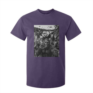 Funny Cryptid Creatures Selfie T Shirt For Kid Bigfoot Alien Cryptozoology Fantasy Mythical Monsters