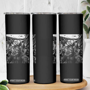Funny Cryptid Creatures Selfie Skinny Tumbler Bigfoot Alien Cryptozoology Fantasy Mythical Monsters