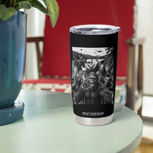 Funny Cryptid Creatures Selfie Tumbler Cup Bigfoot Alien Cryptozoology Fantasy Mythical Monsters