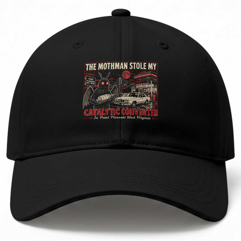 Funny The Mothman Stole My Catalytic Converter Baseball Cap Point Pleasant West Virginia Cryptid TS11 Print Your Wear