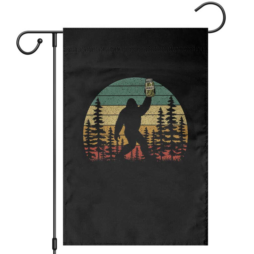 Funny Bigfoot Pickles Lover Garden Flag Retro Sasquatch Cucumber Food Lover TS11 Black Print Your Wear