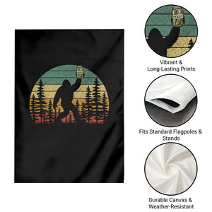 Funny Bigfoot Pickles Lover Garden Flag Retro Sasquatch Cucumber Food Lover