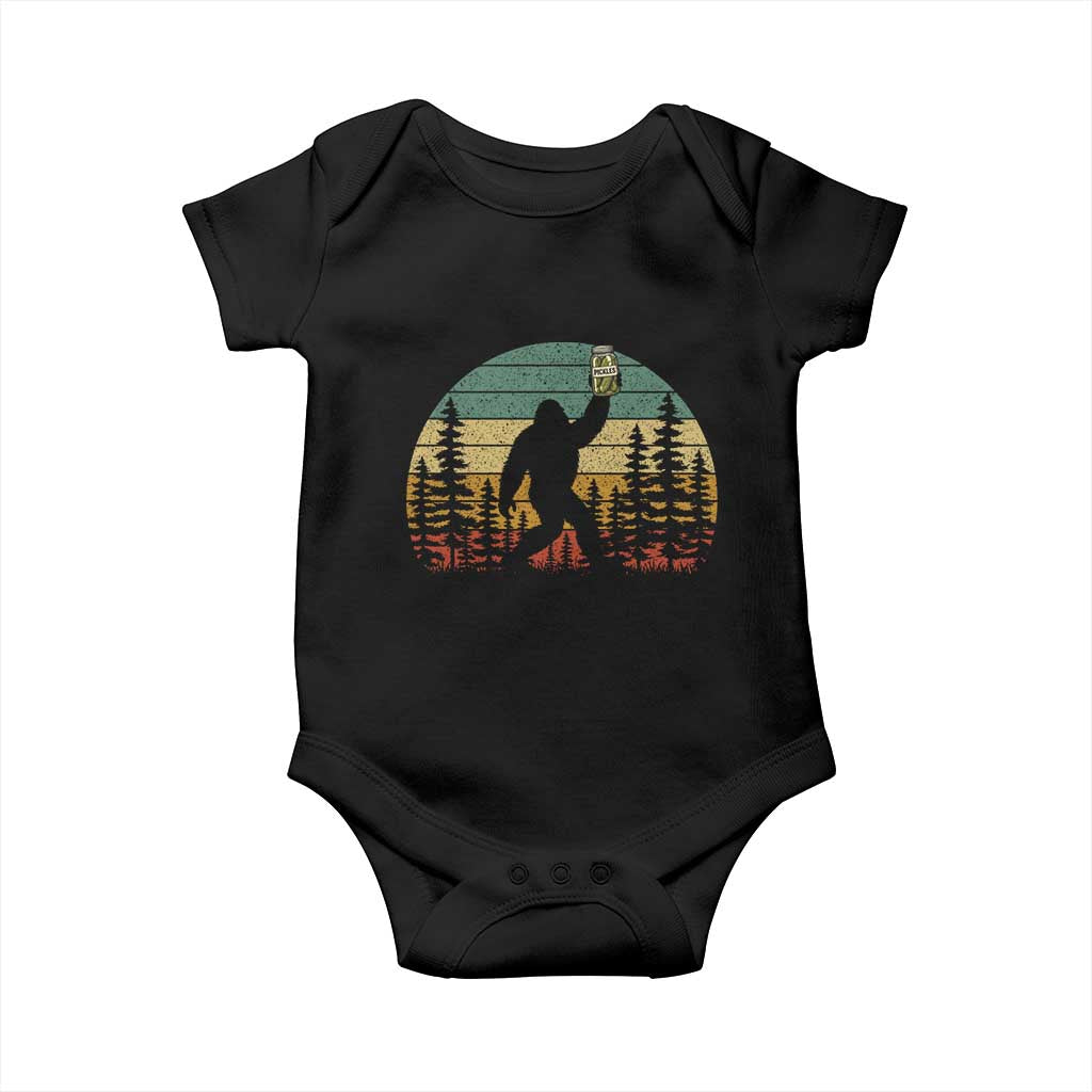 Funny Bigfoot Pickles Lover Baby Onesie Retro Sasquatch Cucumber Food Lover TS11 Black Print Your Wear