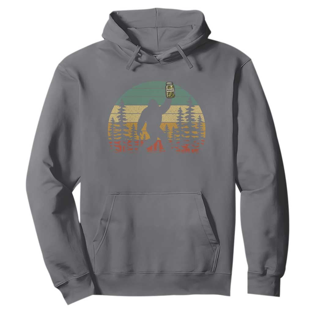 Funny Bigfoot Pickles Lover Hoodie Retro Sasquatch Cucumber Food Lover