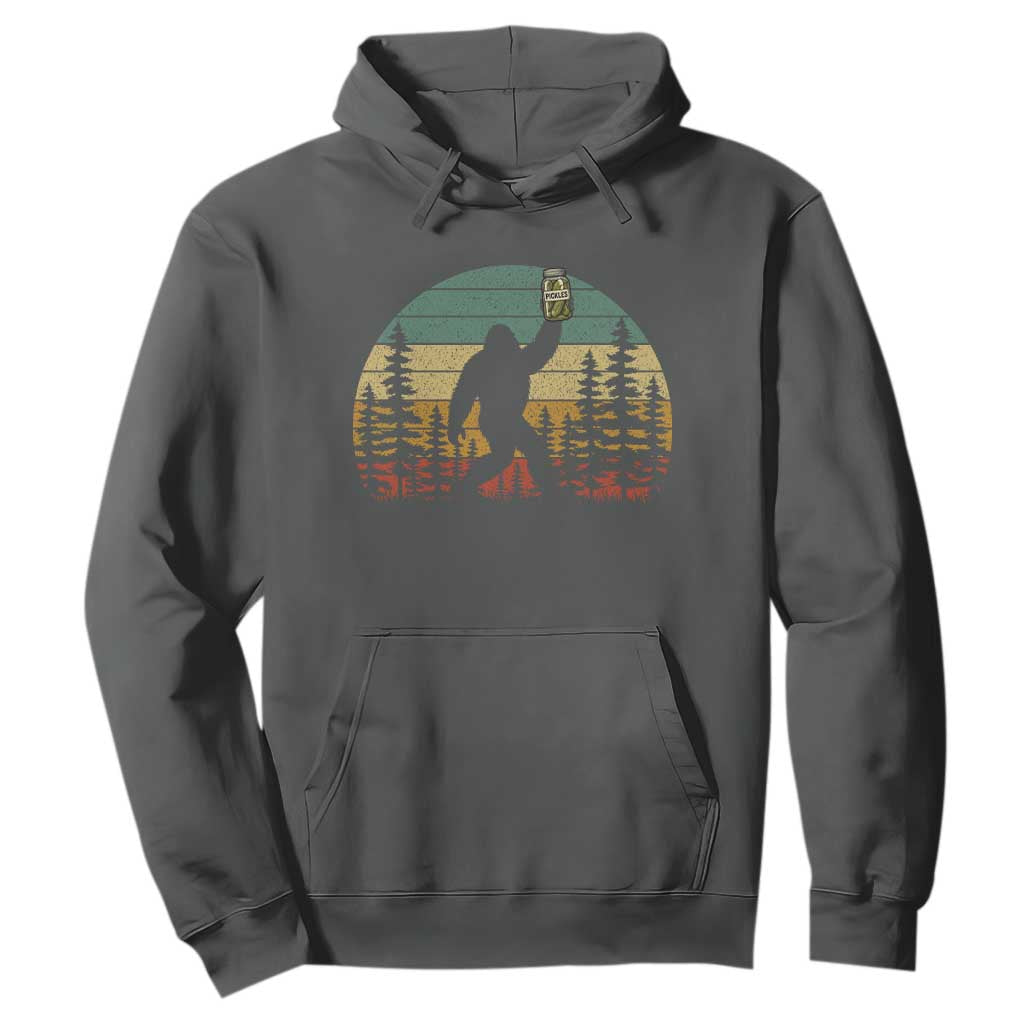 Funny Bigfoot Pickles Lover Hoodie Retro Sasquatch Cucumber Food Lover