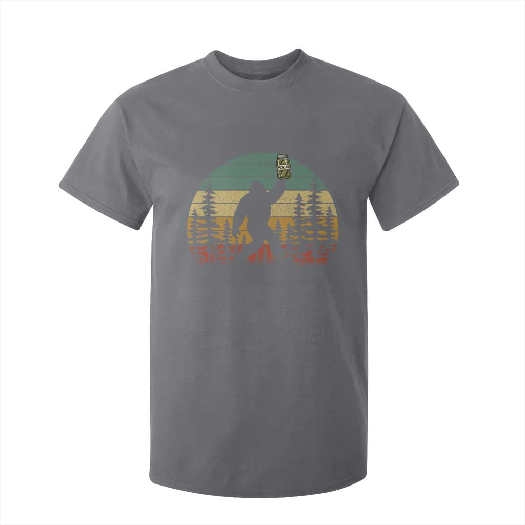 Funny Bigfoot Pickles Lover T Shirt For Kid Retro Sasquatch Cucumber Food Lover