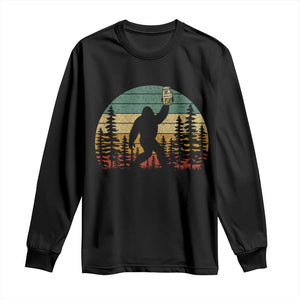 Funny Bigfoot Pickles Lover Long Sleeve Shirt Retro Sasquatch Cucumber Food Lover