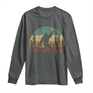 Funny Bigfoot Pickles Lover Long Sleeve Shirt Retro Sasquatch Cucumber Food Lover