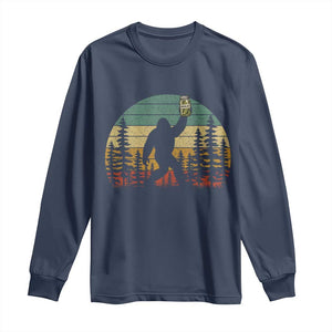 Funny Bigfoot Pickles Lover Long Sleeve Shirt Retro Sasquatch Cucumber Food Lover