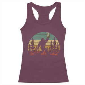 Funny Bigfoot Pickles Lover Racerback Tank Top Retro Sasquatch Cucumber Food Lover