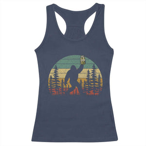 Funny Bigfoot Pickles Lover Racerback Tank Top Retro Sasquatch Cucumber Food Lover
