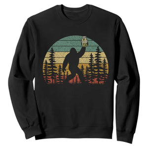 Funny Bigfoot Pickles Lover Sweatshirt Retro Sasquatch Cucumber Food Lover