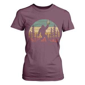 Funny Bigfoot Pickles Lover T Shirt For Women Retro Sasquatch Cucumber Food Lover