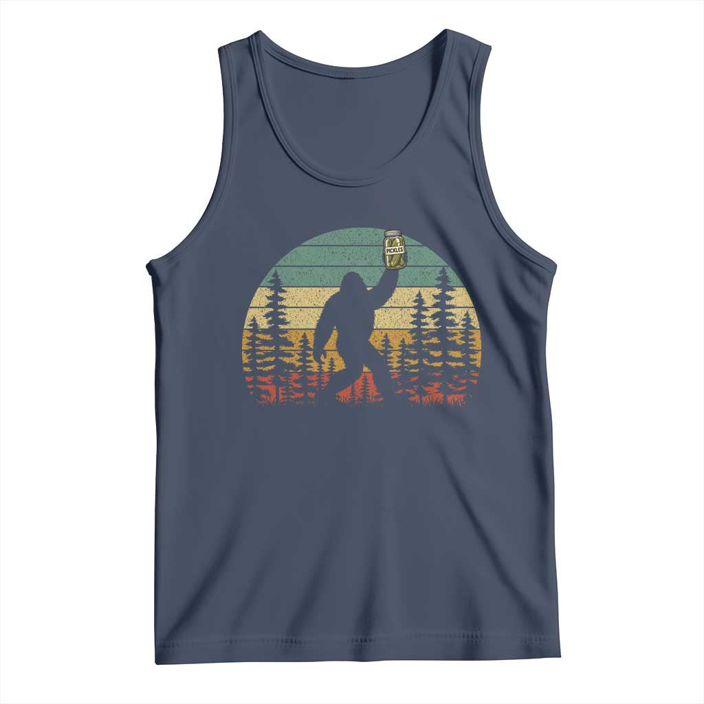 Funny Bigfoot Pickles Lover Tank Top Retro Sasquatch Cucumber Food Lover