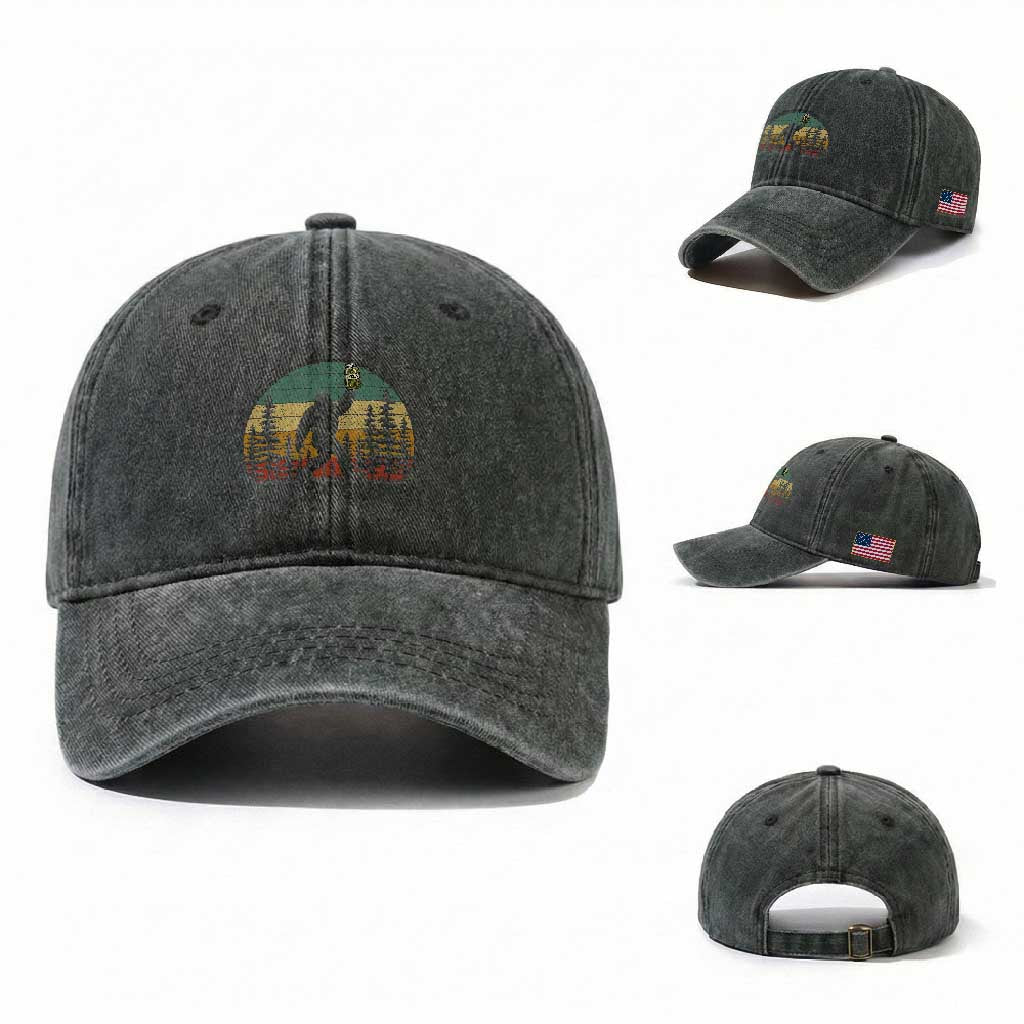 Funny Bigfoot Pickles Lover Washed Cotton Baseball Cap Retro Sasquatch Cucumber Food Lover