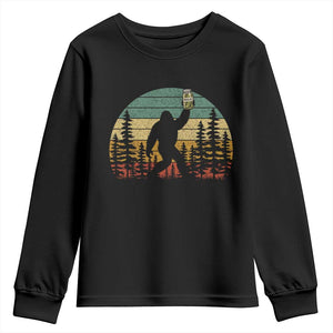 Funny Bigfoot Pickles Lover Youth Sweatshirt Retro Sasquatch Cucumber Food Lover