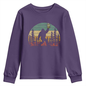 Funny Bigfoot Pickles Lover Youth Sweatshirt Retro Sasquatch Cucumber Food Lover