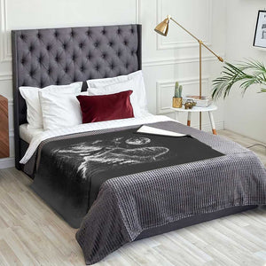 Bigfoot Howling at Moon Mystical Forest Throw Blanket Funny Sasquatch Nature Lover
