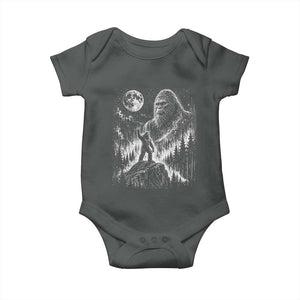 Bigfoot Howling at Moon Mystical Forest Baby Onesie Funny Sasquatch Nature Lover