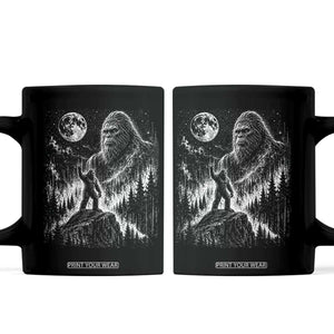 Bigfoot Howling at Moon Mystical Forest Coffee Mug Funny Sasquatch Nature Lover