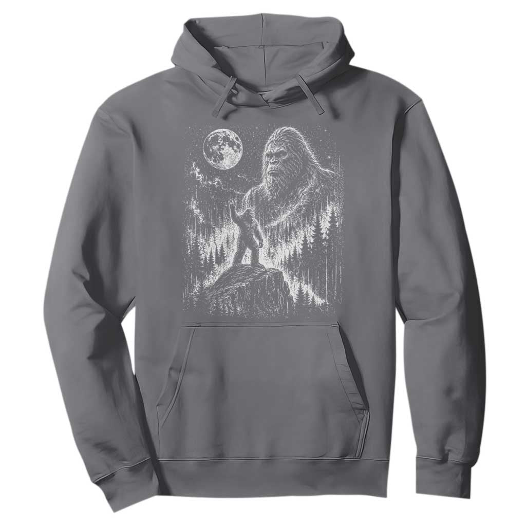 Bigfoot Howling at Moon Mystical Forest Hoodie Funny Sasquatch Nature Lover