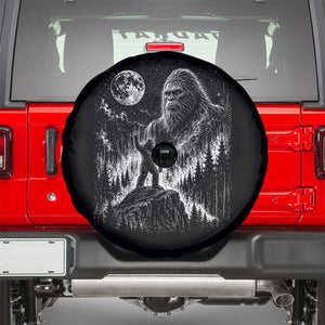 Bigfoot Howling at Moon Mystical Forest Spare Tire Cover Funny Sasquatch Nature Lover