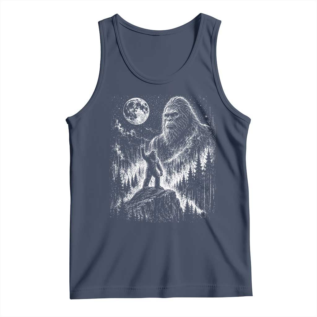 Bigfoot Howling at Moon Mystical Forest Tank Top Funny Sasquatch Nature Lover