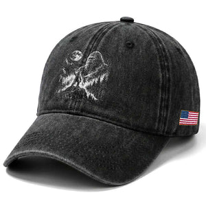 Bigfoot Howling at Moon Mystical Forest Washed Cotton Baseball Cap Funny Sasquatch Nature Lover