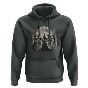 Harris Walz'24 Hoodie We Are Not Going Back Witches For Kamala Moon Tree TS11 Dark Heather Print Your Wear