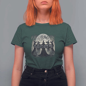 Harris Walz'24 T Shirt For Women We Are Not Going Back Witches For Kamala Moon Tree TS11 Dark Forest Green Print Your Wear