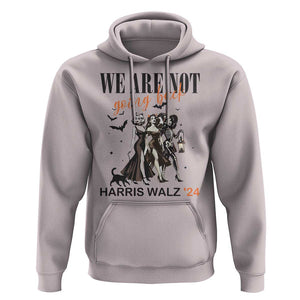 Halloween Harris Walz'24 Hoodie We Are Not Going Back Witches Bat TS11 Ice Gray Print Your Wear