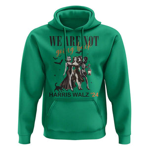 Halloween Harris Walz'24 Hoodie We Are Not Going Back Witches Bat TS11 Irish Green Print Your Wear