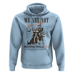 Halloween Harris Walz'24 Hoodie We Are Not Going Back Witches Bat TS11 Light Blue Print Your Wear