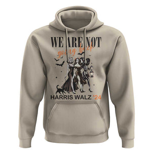 Halloween Harris Walz'24 Hoodie We Are Not Going Back Witches Bat TS11 Sand Print Your Wear