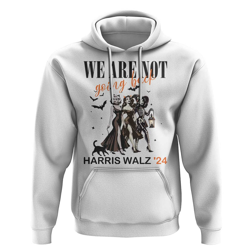 Halloween Harris Walz'24 Hoodie We Are Not Going Back Witches Bat TS11 White Print Your Wear