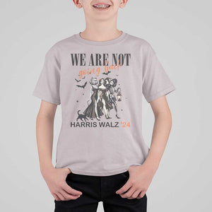 Halloween Harris Walz'24 T Shirt For Kid We Are Not Going Back Witches Bat TS11 Ice Gray Print Your Wear