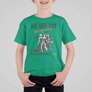 Halloween Harris Walz'24 T Shirt For Kid We Are Not Going Back Witches Bat TS11 Irish Green Print Your Wear