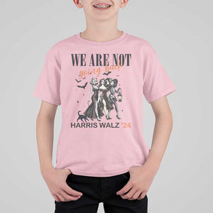 Halloween Harris Walz'24 T Shirt For Kid We Are Not Going Back Witches Bat TS11 Light Pink Print Your Wear
