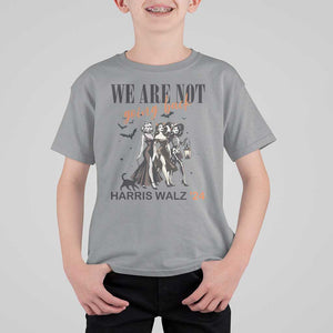Halloween Harris Walz'24 T Shirt For Kid We Are Not Going Back Witches Bat TS11 Sport Gray Print Your Wear