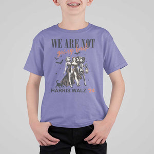 Halloween Harris Walz'24 T Shirt For Kid We Are Not Going Back Witches Bat TS11 Violet Print Your Wear