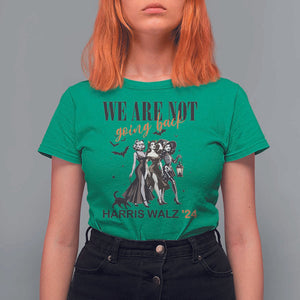 Halloween Harris Walz'24 T Shirt For Women We Are Not Going Back Witches Bat TS11 Irish Green Print Your Wear