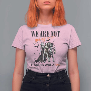 Halloween Harris Walz'24 T Shirt For Women We Are Not Going Back Witches Bat TS11 Light Pink Print Your Wear