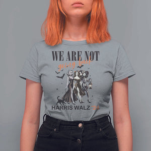 Halloween Harris Walz'24 T Shirt For Women We Are Not Going Back Witches Bat TS11 Sport Gray Print Your Wear