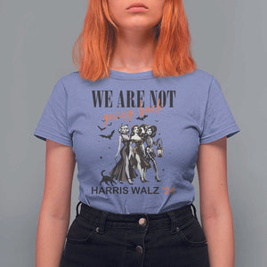 Halloween Harris Walz'24 T Shirt For Women We Are Not Going Back Witches Bat TS11 Violet Print Your Wear