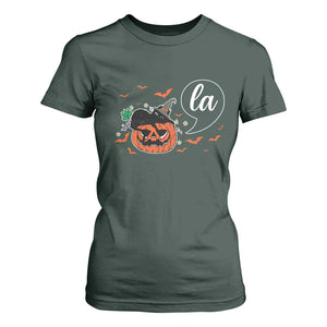 Harris Halloween 2024 T Shirt For Women Comma La Kamala Black Cat Witches TS11 Dark Forest Green Print Your Wear