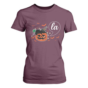 Harris Halloween 2024 T Shirt For Women Comma La Kamala Black Cat Witches TS11 Maroon Print Your Wear