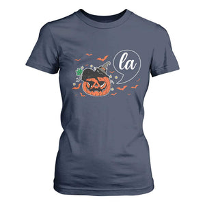 Harris Halloween 2024 T Shirt For Women Comma La Kamala Black Cat Witches TS11 Navy Print Your Wear