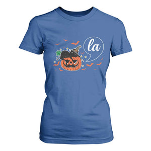 Harris Halloween 2024 T Shirt For Women Comma La Kamala Black Cat Witches TS11 Royal Blue Print Your Wear