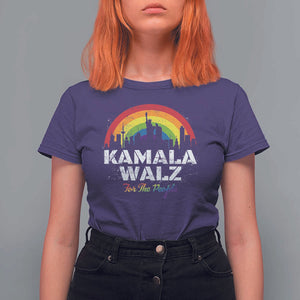 Harris Walz Supporter T Shirt For Women Kamala Walz For The People LGBT Rainbow Flag Liberty City TS11 Purple Print Your Wear